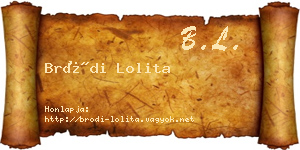 Bródi Lolita névjegykártya